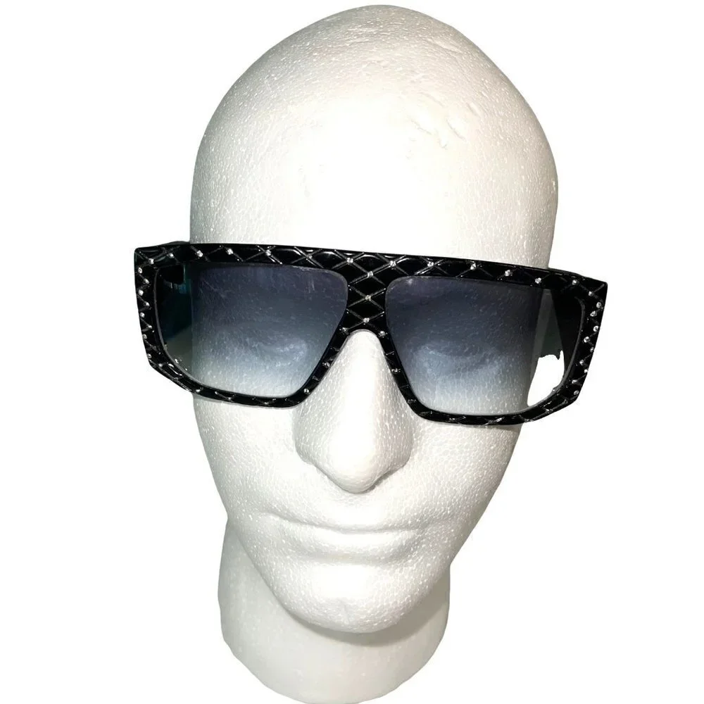 Helena Rubinstein Rhinestone Studded Sunglasses Womens One Size Vintage Black